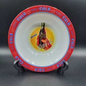 Coca-Cola Plastic Bowl Made by Gibson White Red Blue Rare